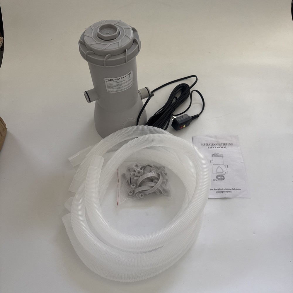 86100 Pool Filter Pump 110V 1000 GPH Above Ground Kit Hoses Filter Set