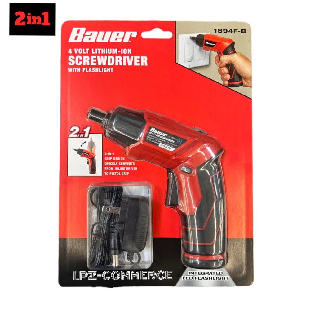 Bauer 4 VOLT LITHIUM-ION Screwdriver with flashlight 1894F-B New Sealed