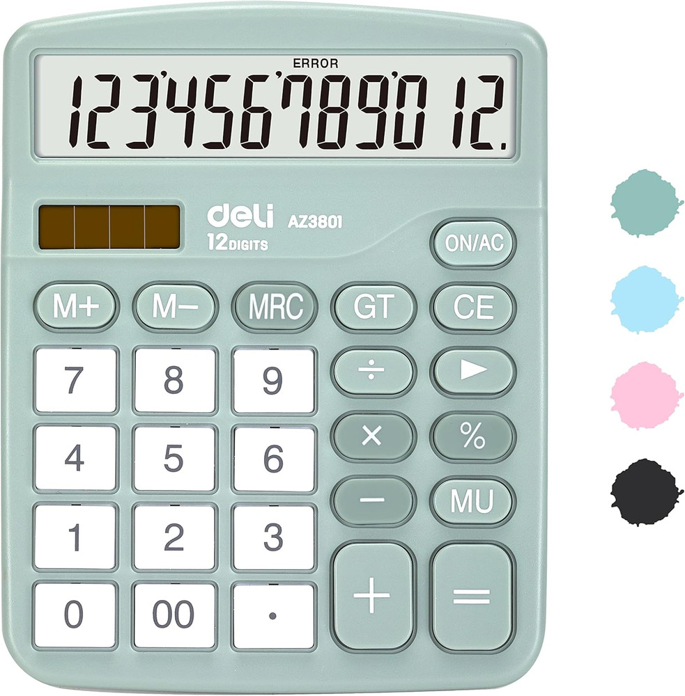 Calculator, Deli Standard Function Desktop Calculators with 12 Digit Large LC...