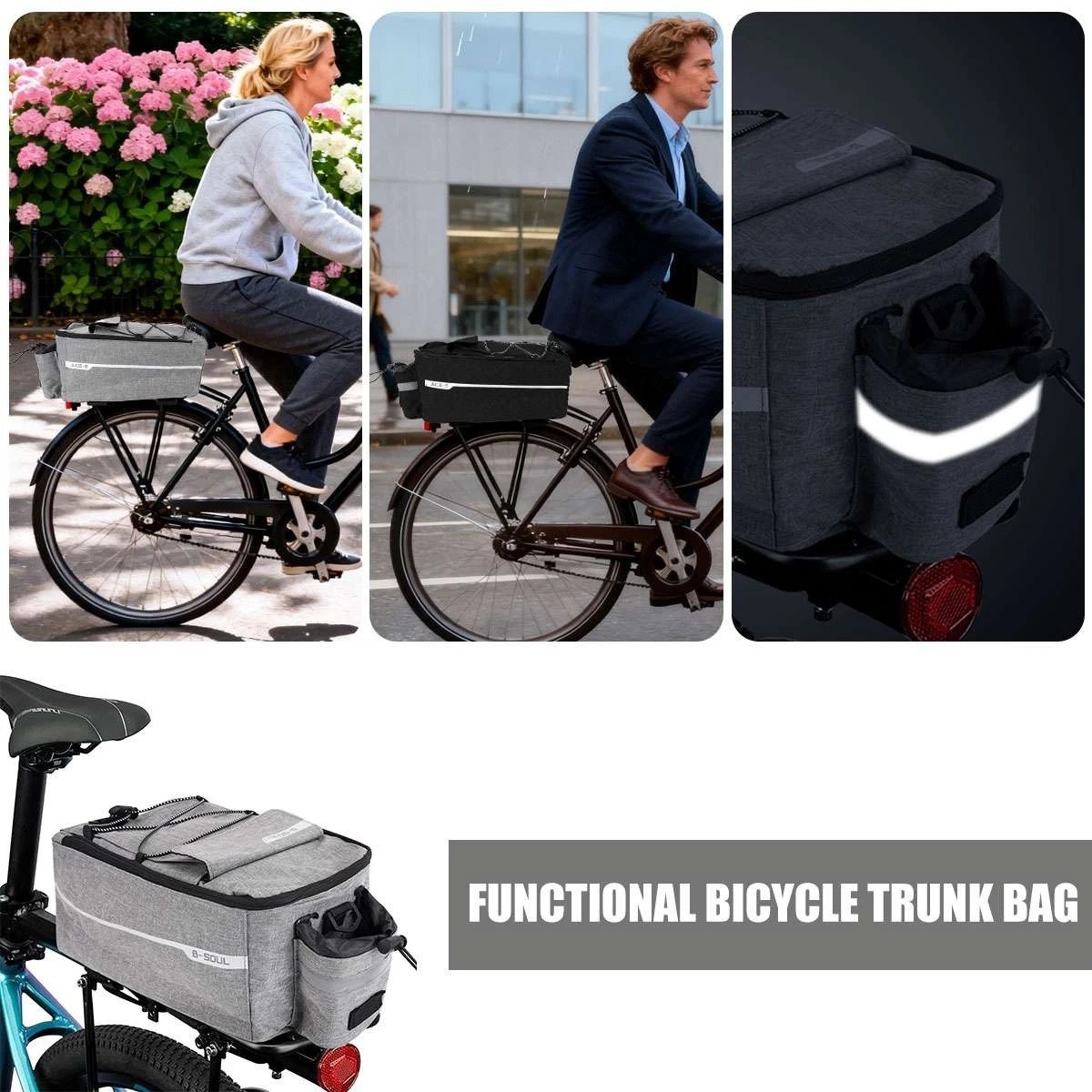 Bicycle eBike Rear Seat Storage Cycling Pannier Saddle Rack Bag Trunk Waterproof