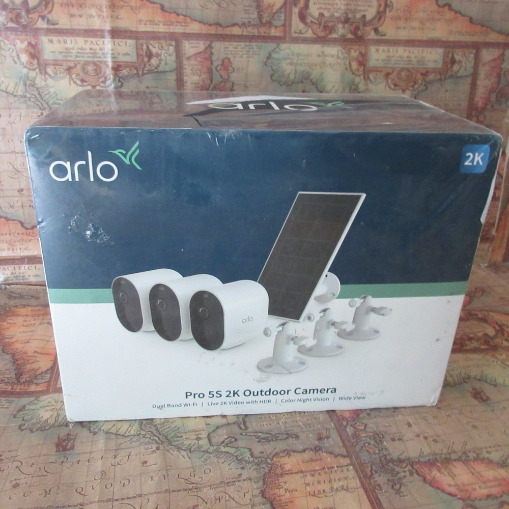 Arlo Pro 5S 2K Spotlight Camera 3 Pack With Solar Panel VMK4360P