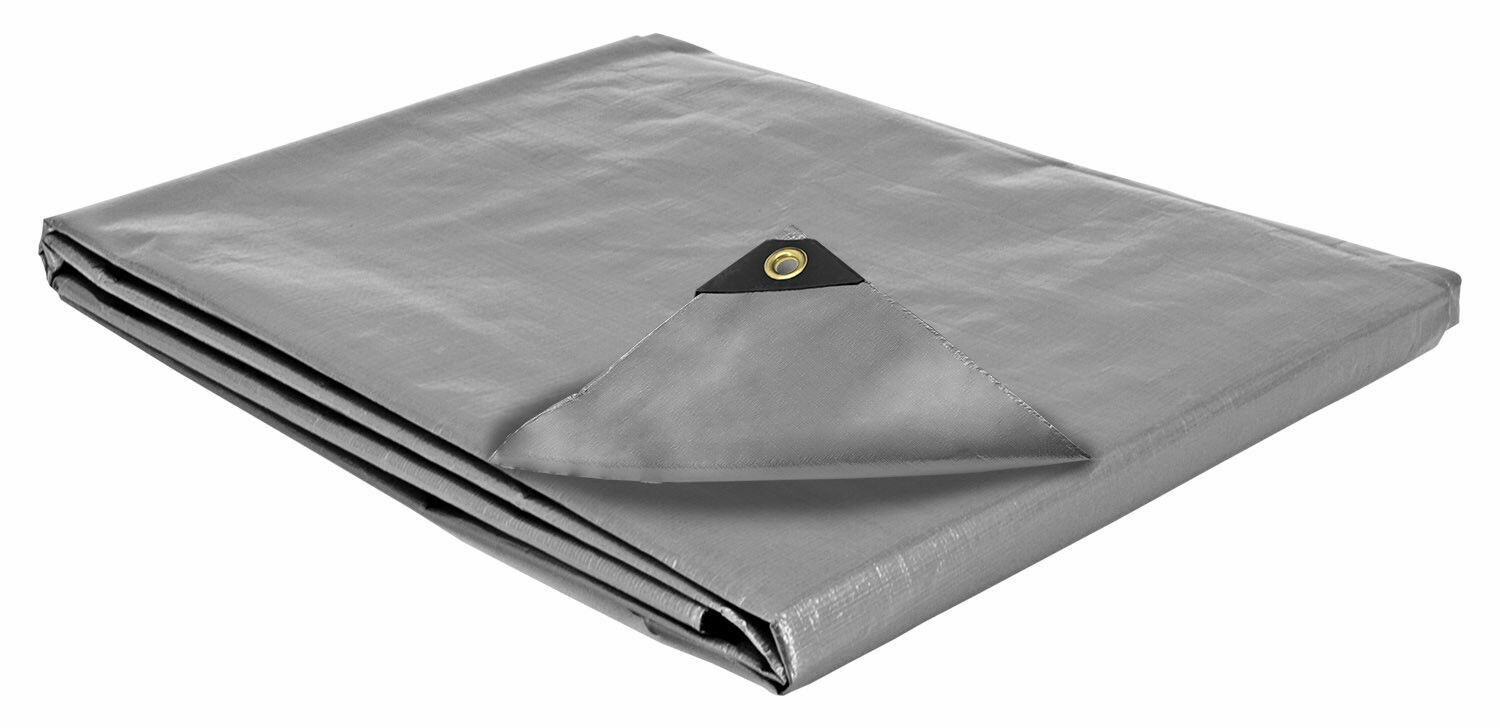 12 mil Heavy Duty Canopy Tarp Rain 3X Coated UV Sun Shade SILVER