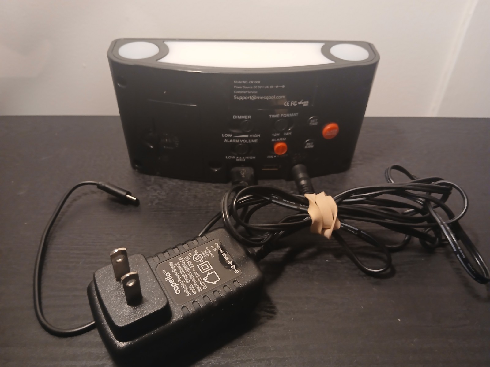 Alarm Clock 7.5" Large Display LED Digital Clock with 7 Color Nightlight+ 2 Usb