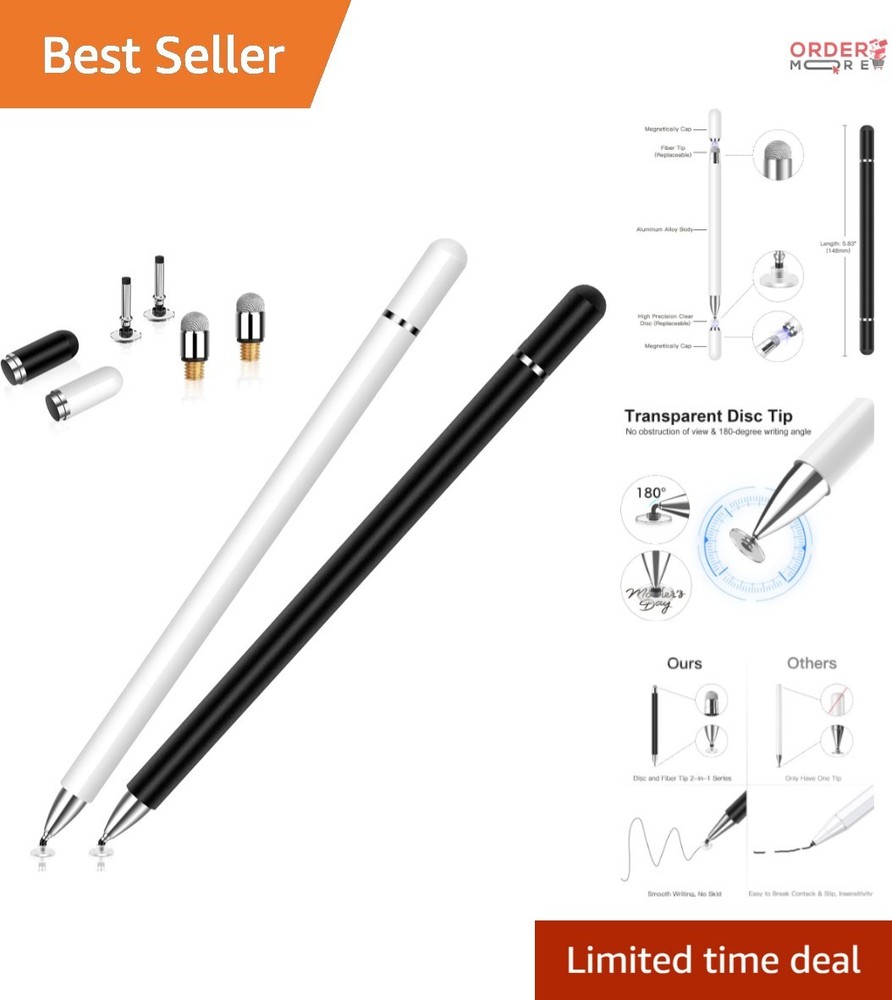 Stylus Pens 2 Pack Aluminum Touchscreen Compatible with iPad iPhone Android