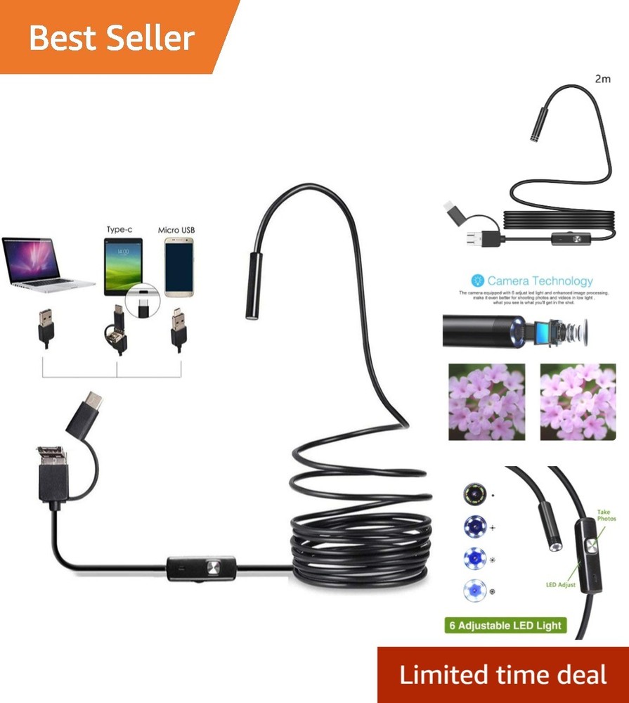 3 in 1 Endoscope Inspection Camera Borescope HD Camera Waterproof Snake Pipe ...