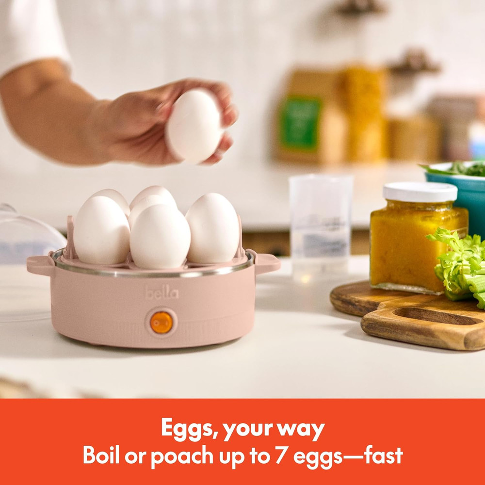 Electric Egg Cooker, 7 Eggs Capacity Tray, Single Stack, for Poached, Scrambled,