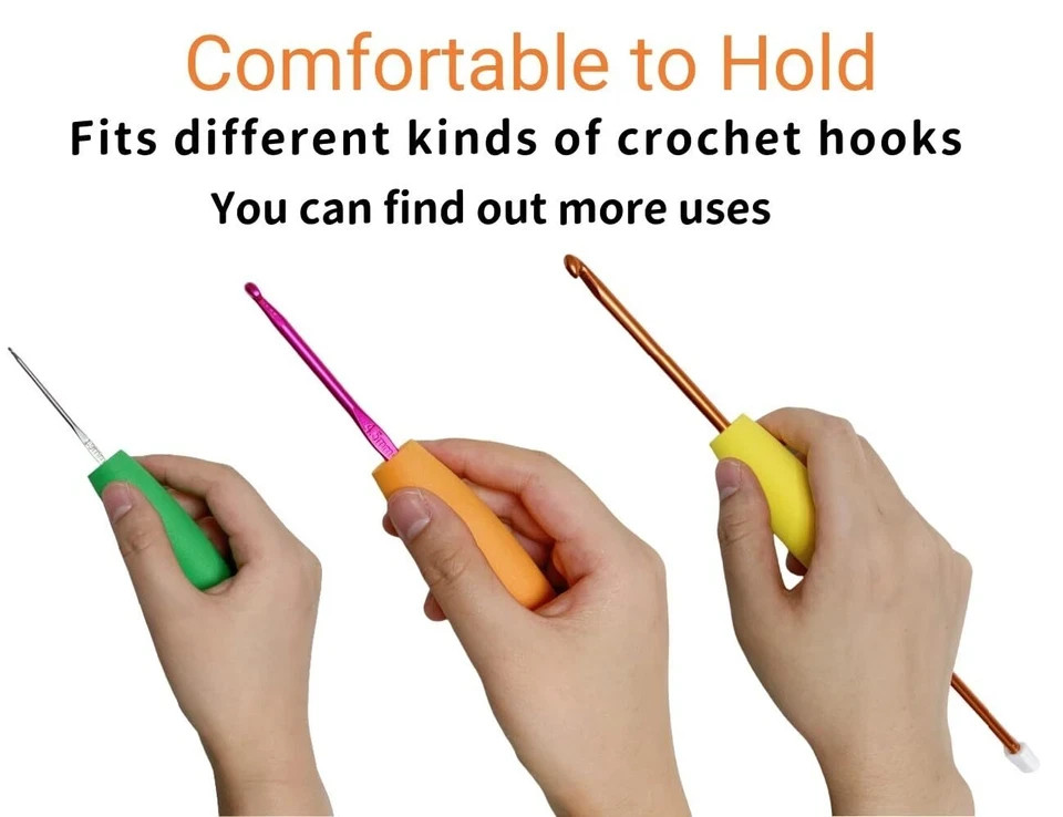 5 Pcs Crochet Hook Grips Ergonomic Crochet Hook Handle Attachment for Arthritis