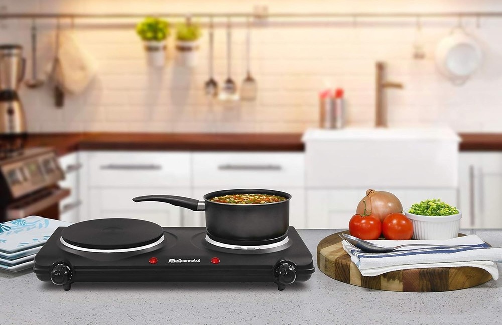 Versatile 2-Burner Electric Hot Plate - Compact and Portable Cooking Solution