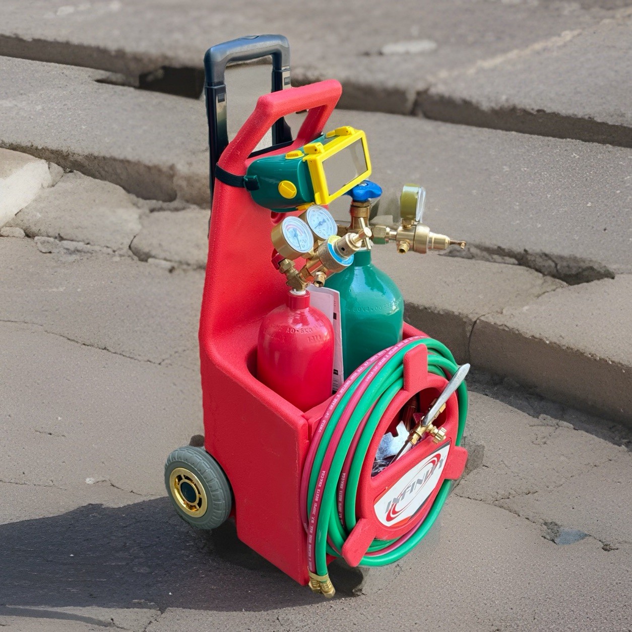 Portable Tote Dolley Cart For Oxygen Acetylene Tanks Welding Cutting Weld Kit