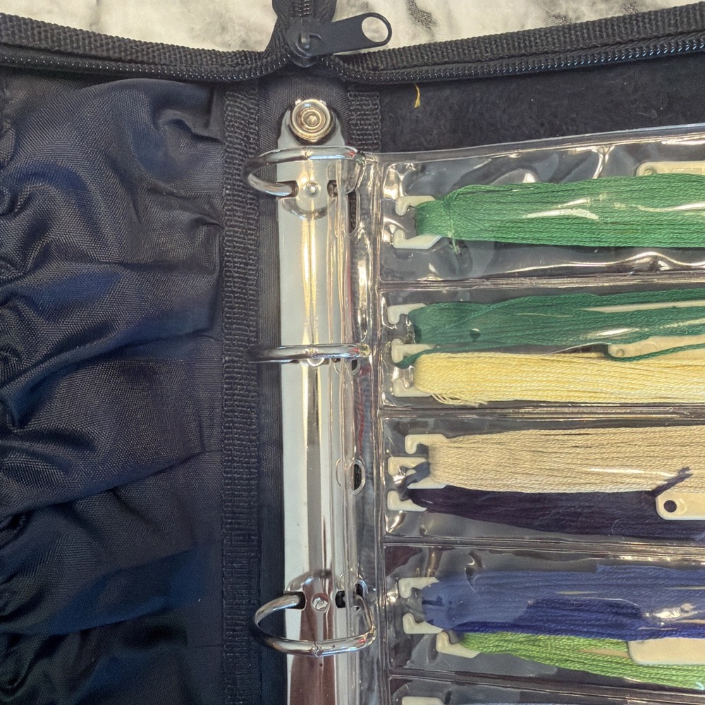 DMC Creative World Black Zippered Case w Floss, Pre owned