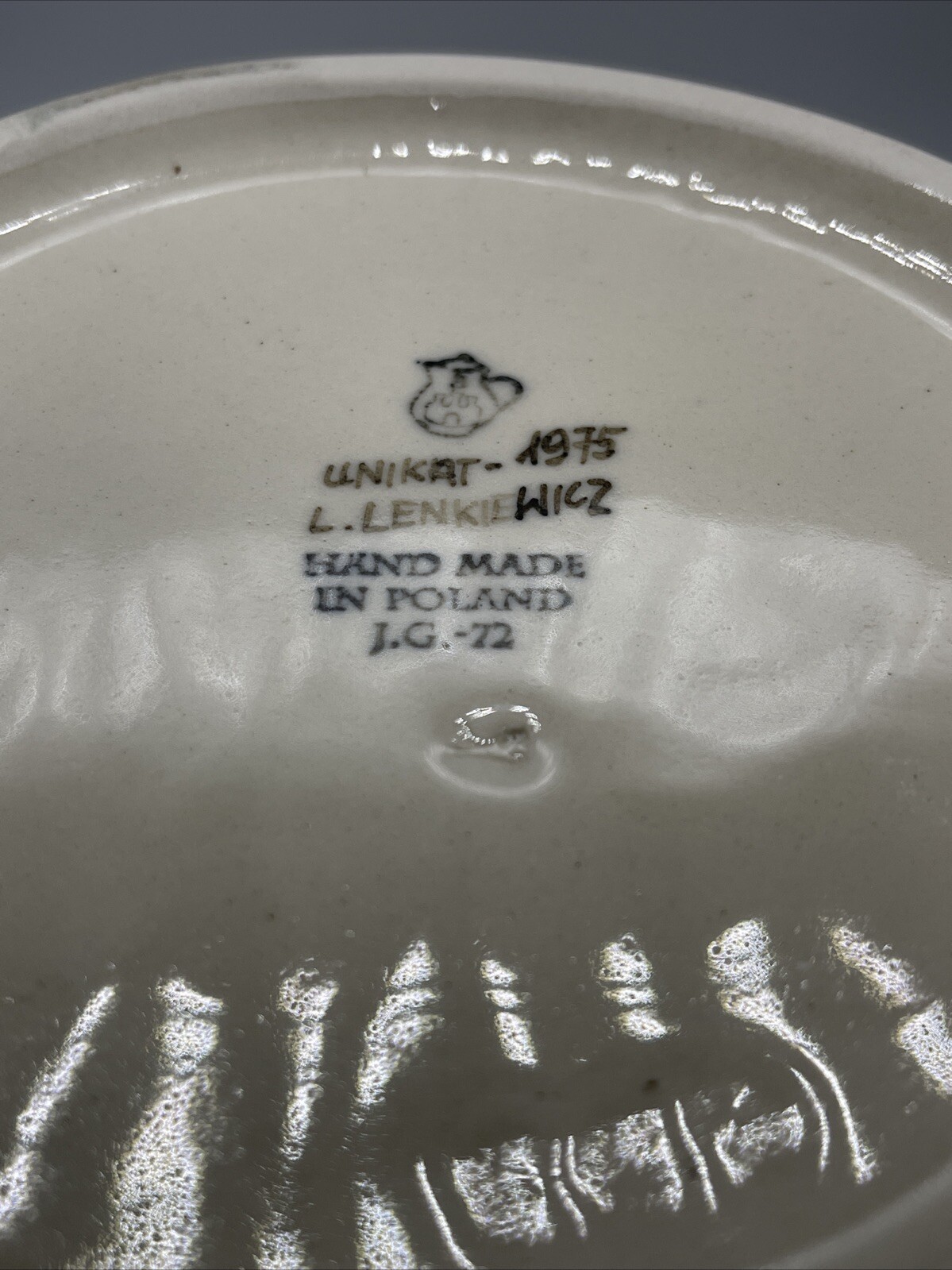 Polish Pottery Unikat L.Lenkiewicz #1975 Tulip Huge 12X5" Scalloped Serving Bowl