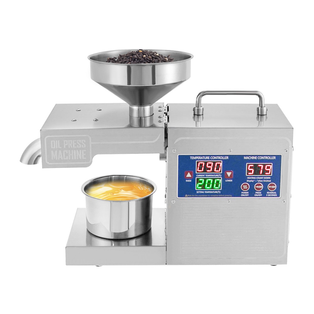 Automatic Oil Press Machine Cold&Hot Press 820W Adjustable Temperature Low Noise