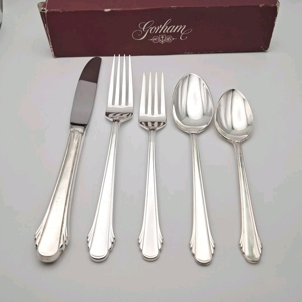 Gorham Calais SILVERPLATED 5 Piece Place Set EP Flatware Korea Great Condition