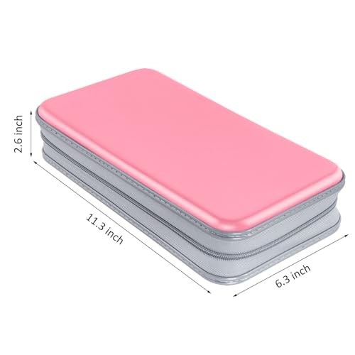CD Case holder, 80 Capacity CD/DVD Case Holders Wallet Hard Plastic Light Pink