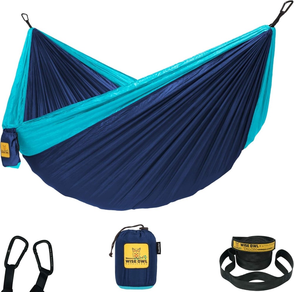 Wise Owl 500lb Camping Hammock with Tree Straps Portable