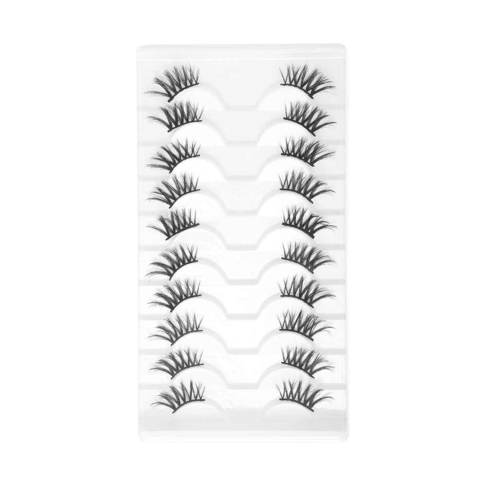 Dense False Eyelashes for Makeup Black J13 10 Pair