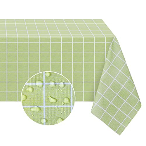 Rectangle Plastic Tablecloth, 100% Waterproof 54" x 120" (Rectangular) Green