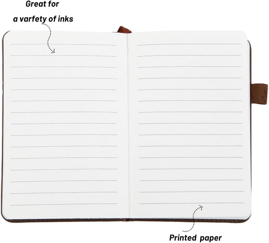 Small Pocket Notebook, Leather Journal Mini (Brown) Mini, Brown