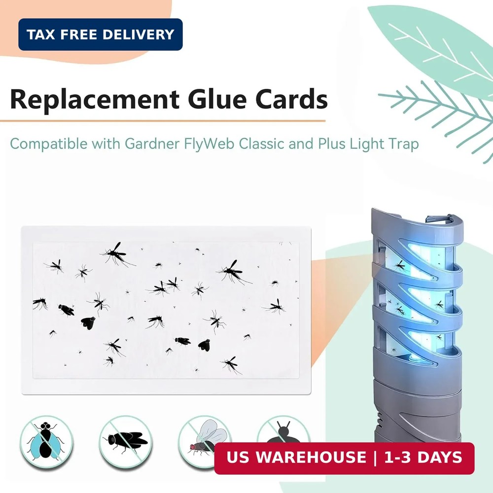 Qualirey 20 Pack Replacement Fly Glue Boards, Compatible with Gardner FlyWeb Fly