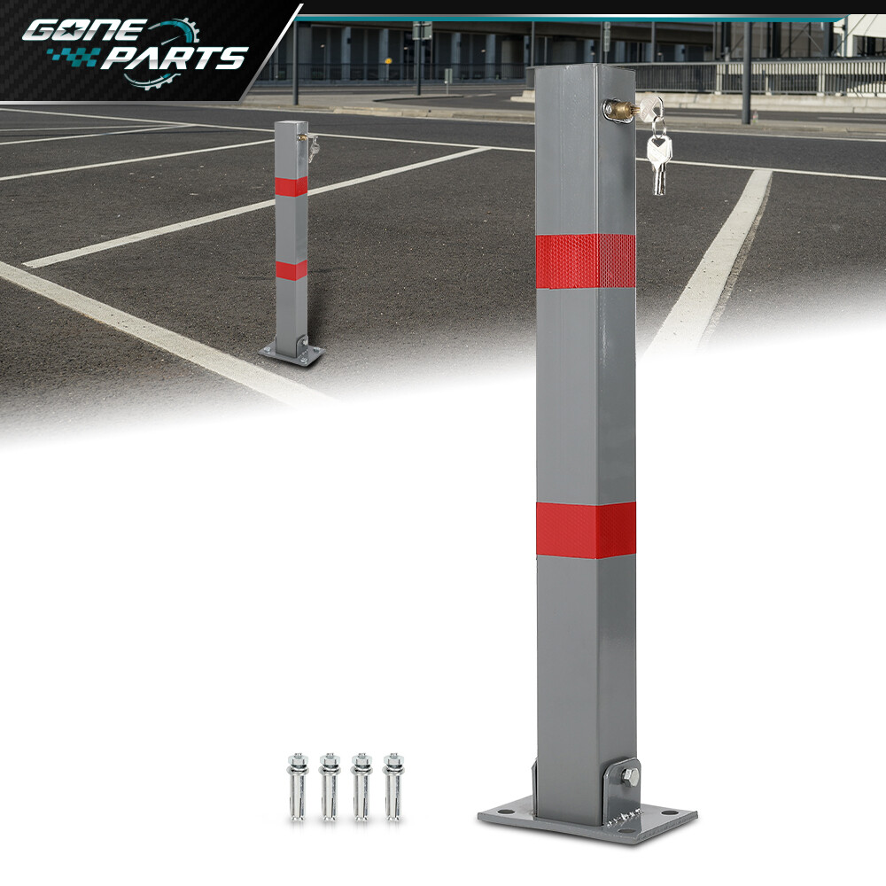 Square Heavy Duty Foldable Bolt Down Security Parking Post Bollard Driveway