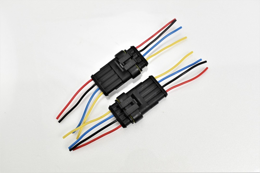 4 pin Sealed Waterproof Electrical Wire Connector Plug Set auto connectors 2 pcs