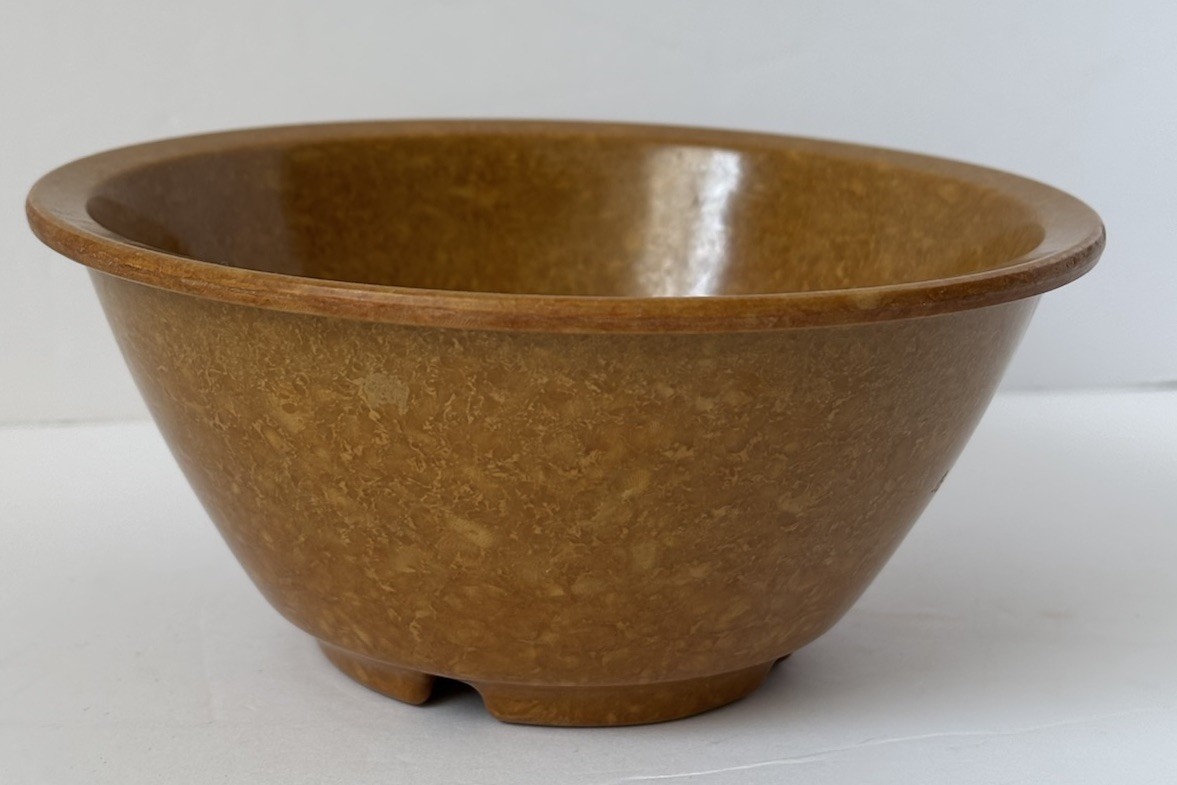 Vintage 1960 Halsey Inc U.S. Military Mess Hall Bowl Speckled Brown Melamine