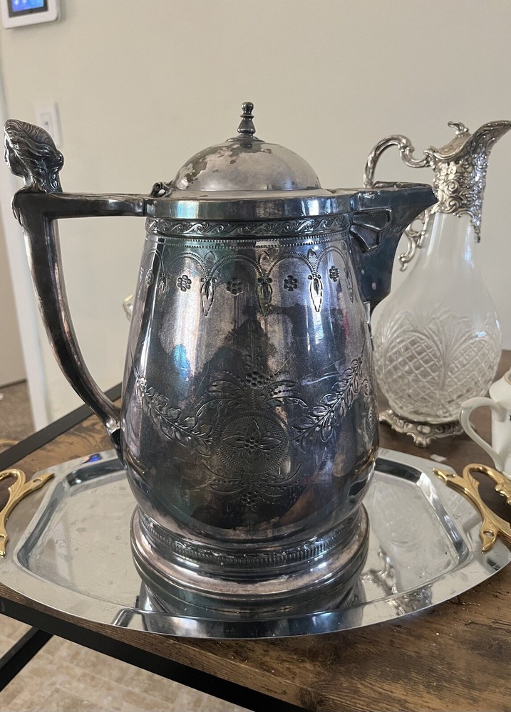 Vintage Victorian Era Silver Plated water Jug
