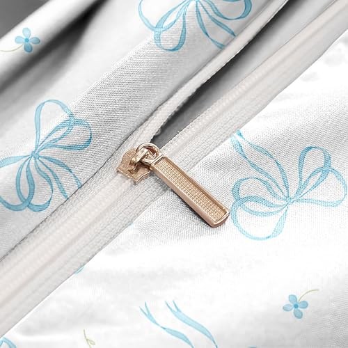 Queen Comforter Set White - Light Blue Bow Comforter Set Queen Size, Quilt