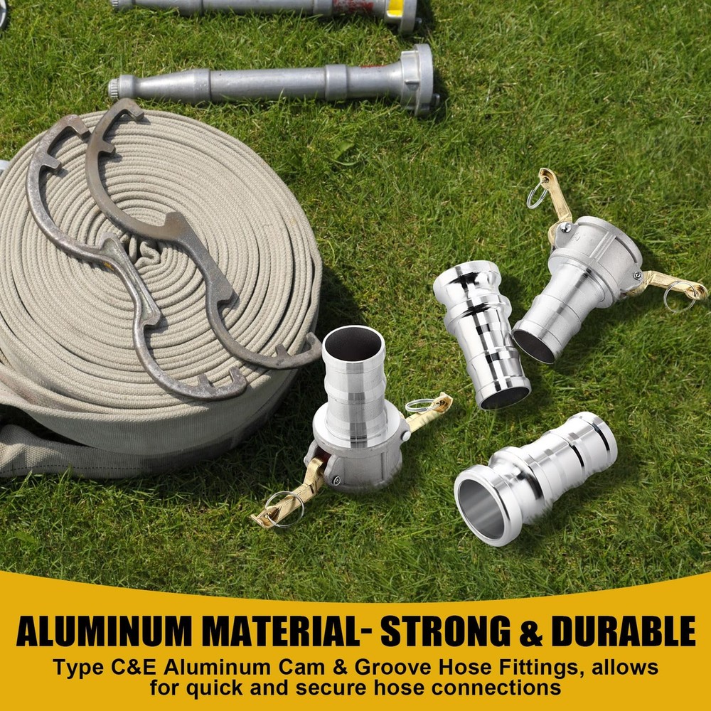 2 SET 2 Inch Type C & E Aluminum Camlock Fitting Kit Coupling Hose Clamp