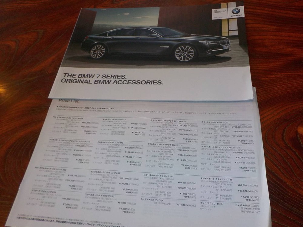 BMW Series Accessories catalog 2013 list