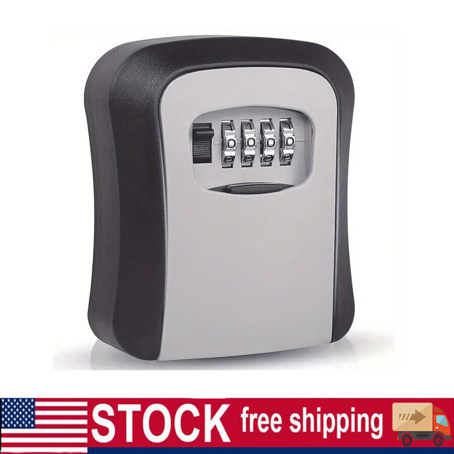 4-Digit Combination Lock Key Box Safe Storage Box Padlock Security Home Outdoor