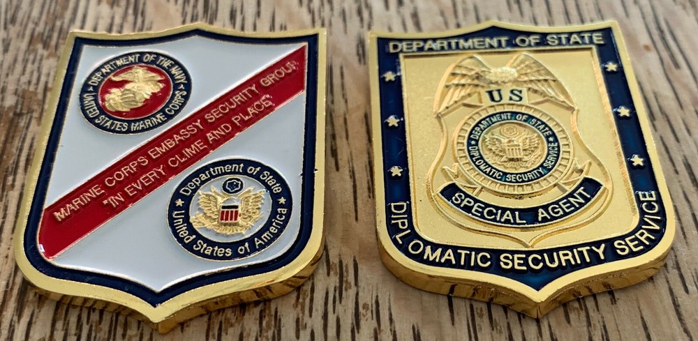 USMC MSG Det Marine Corps Embassy Security Guard Challenge Coin - Diplomatic DSS