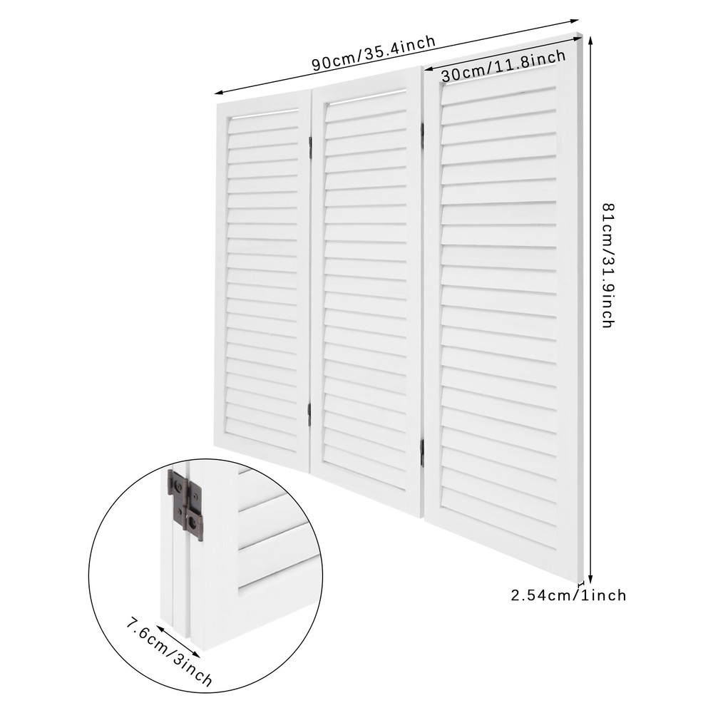 Room Divider Privacy Screen Foldable Partition Stand 3 Panel White USA