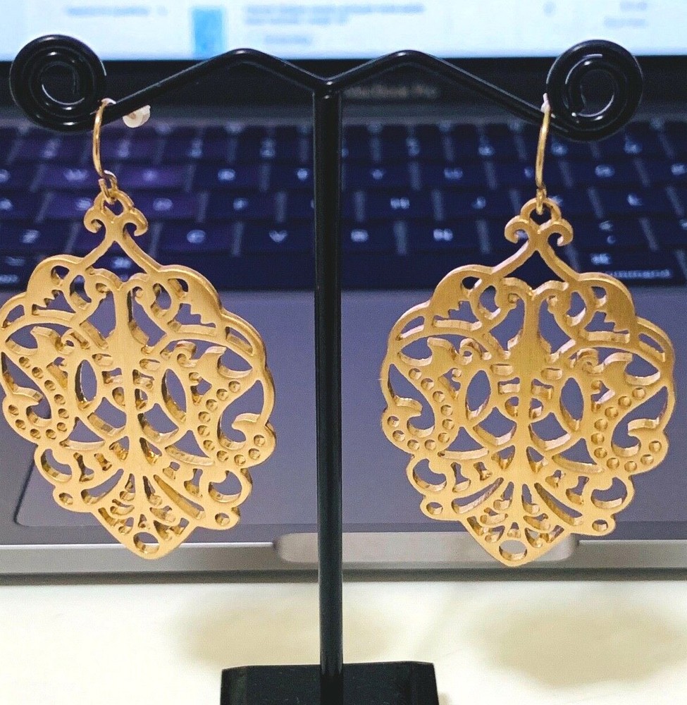 Premier Designs DARCY matte gold tone fishhook earring.