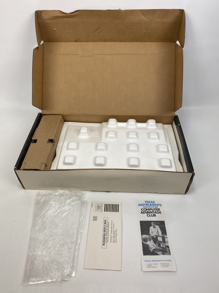 Texas Instruments Computer TI-99/4A Original Box Cords & Docs