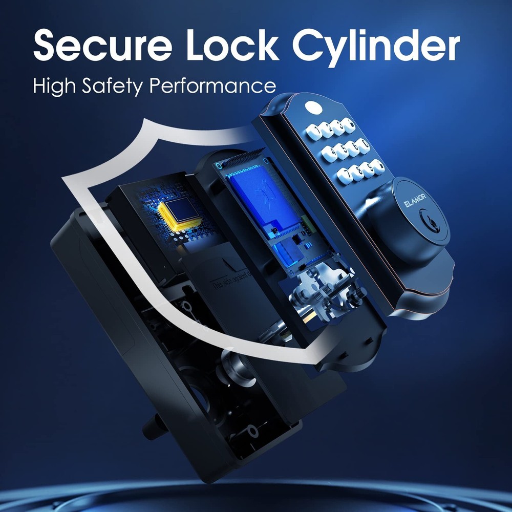 Keyless Entry Door Lock - Electronic Deadbolt Lock with Keypads, Auto Lock, 5...