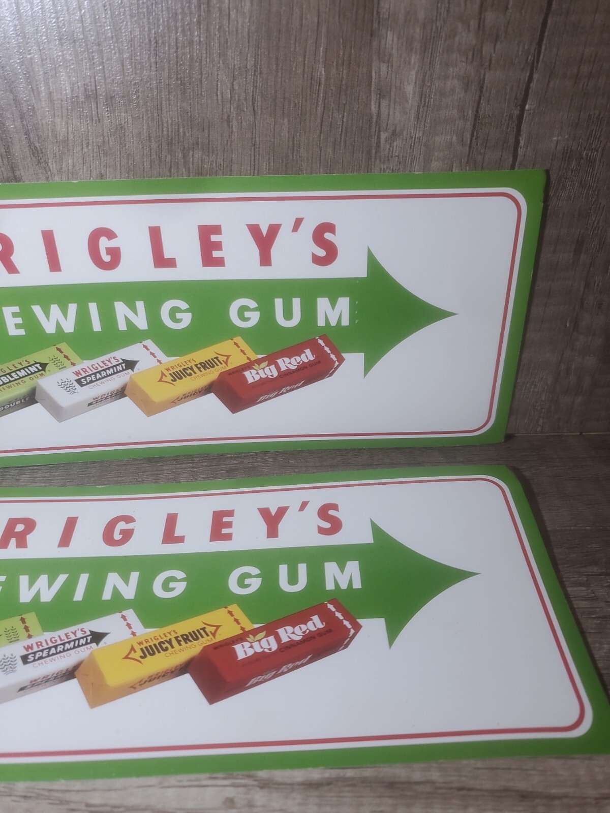 Vintage Wrigley Chewing Gum Cardstock Advertising Lot of 2 11"X 4"