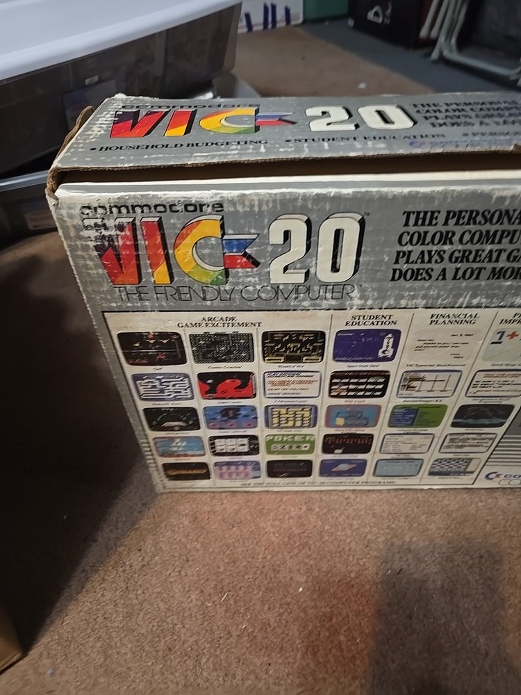 Commodore VIC-20 Computer W Original Box Manual Cables Schematic - Not Tested