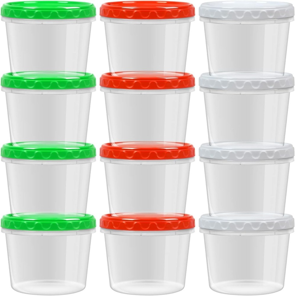 8 oz Small Freezer Containers W/ Lids Stackable Plastic Food Storage Container 1