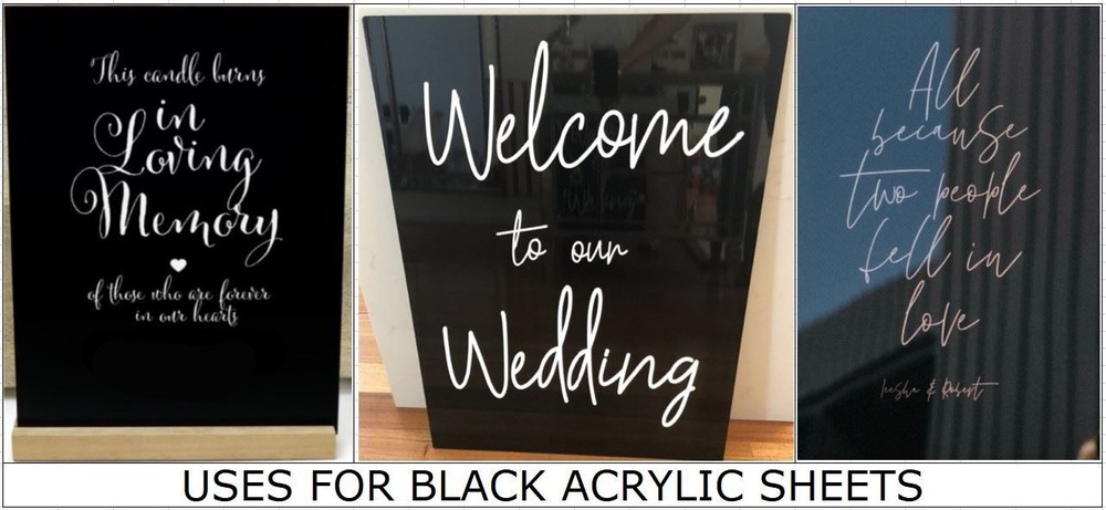 2 Pack BLACK Cast Acrylic Plexiglass Sheets 1/4 inch (6mm) Thick [9 Sizes]