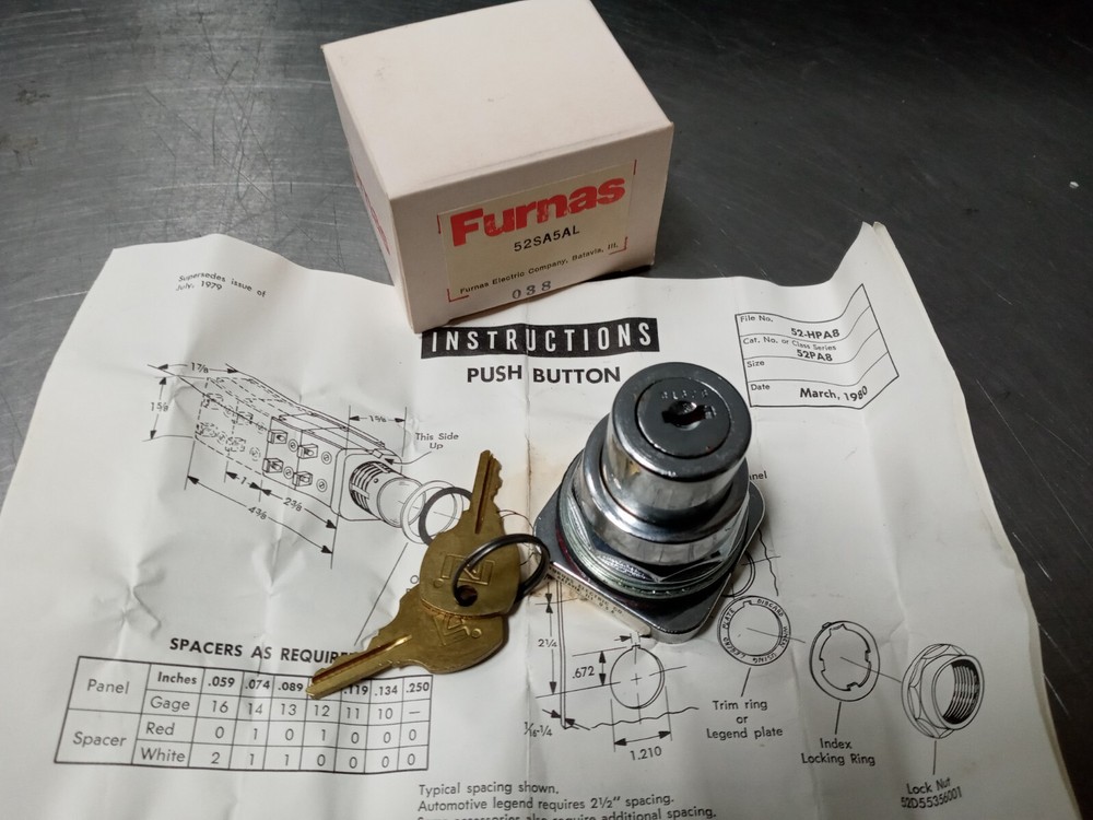 Furnas 52SA5AL Push Button Key Switch