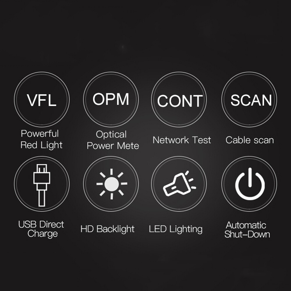 Fiber Optic Network Cable Tester Optical Power Meter Red Light Source Wavelength