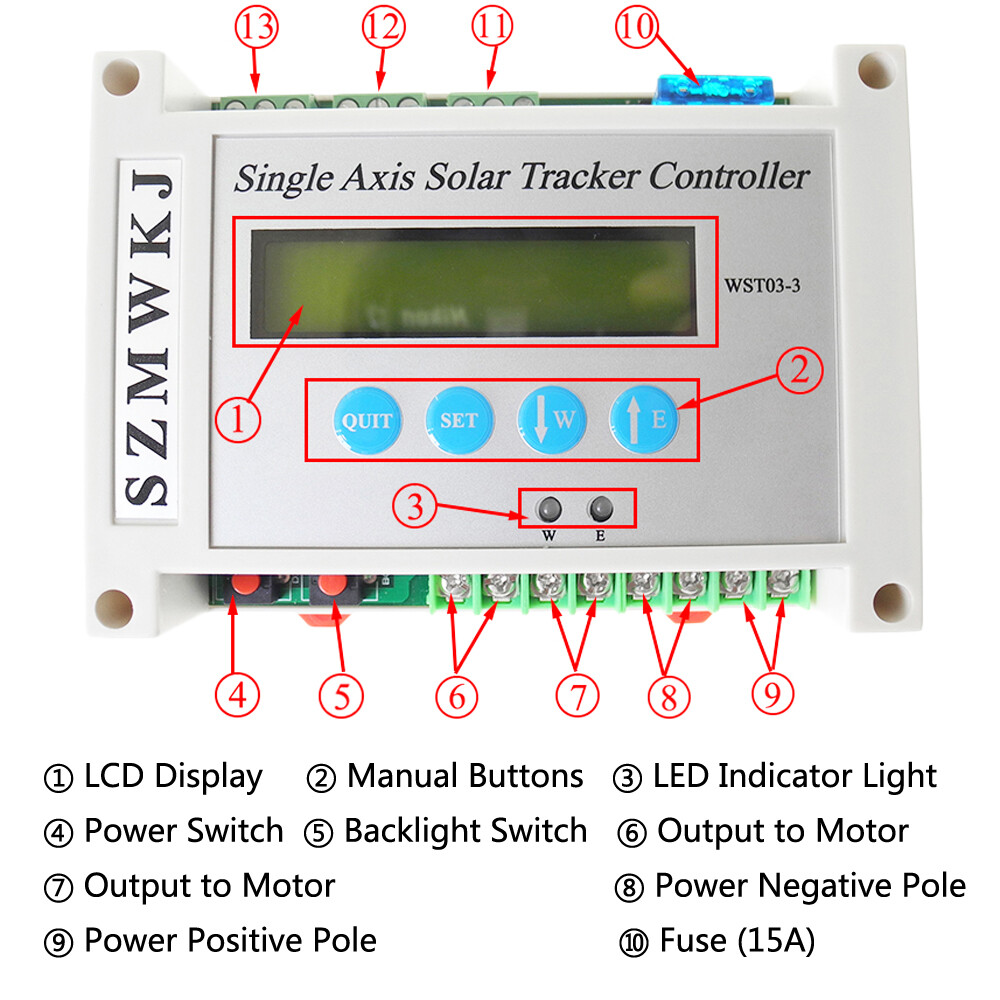 US Single Axis Solar Panel Tracking Tracker Controller W/ Relay Extension Module