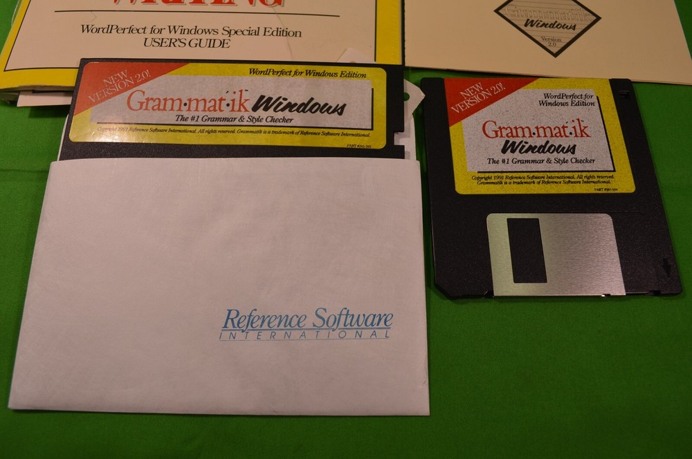 Vintage GRAM MAT IK Windows Version 2.0 Software 5.25 & 3" Disk,WordPerfect