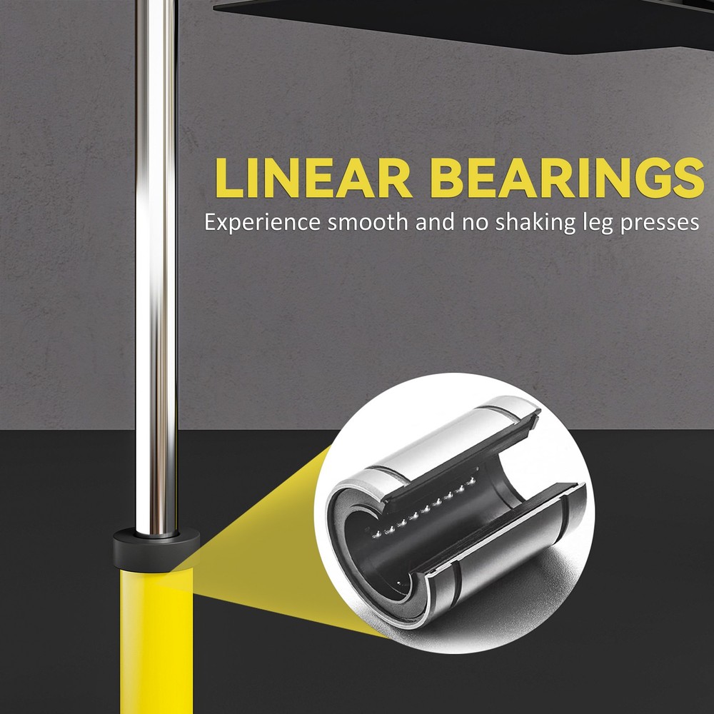 Vertical Leg Press Machine Adjustable Backrest 1" Plate Compatible, Yellow