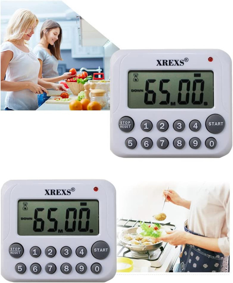 XREXS Digital Kitchen Timer Magnetic Countdown up Cooking Timer Clock with Magne