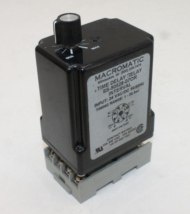 Macromatic SS-50528-07OR Time Delay Relay with IDEC SR2P-06 Base