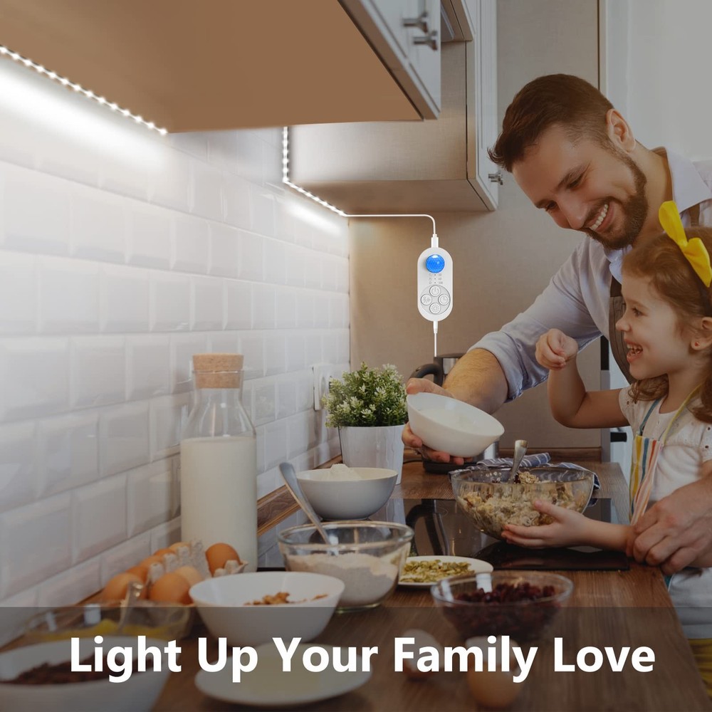 Motion Under Cabinet Light, Plug-in Under Cabinet Lighting with Dimmer, Delay...