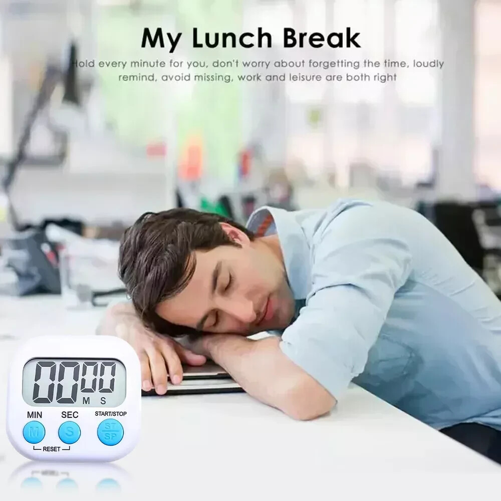 Large LCD Digital Kitchen Cooking Timer Count Down Up Clock Loud Alarm Magnetic