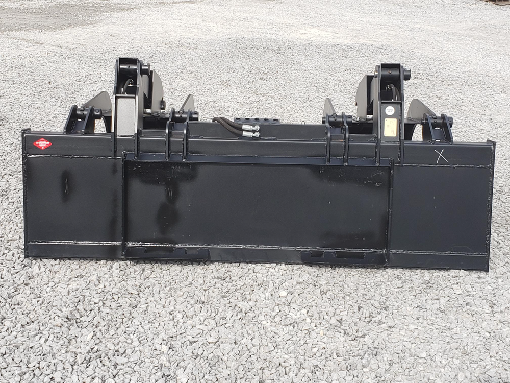 80″ Severe Duty Solid Bottom Bucket Grapple with Bolt on Edge Fits Skid Steer QA